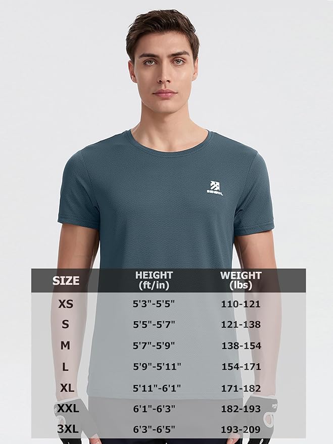 Moisture Wicking Quick Dry Soft Pickleball Workout Hiking Camping Running Shirts for Men Outdoor Sports