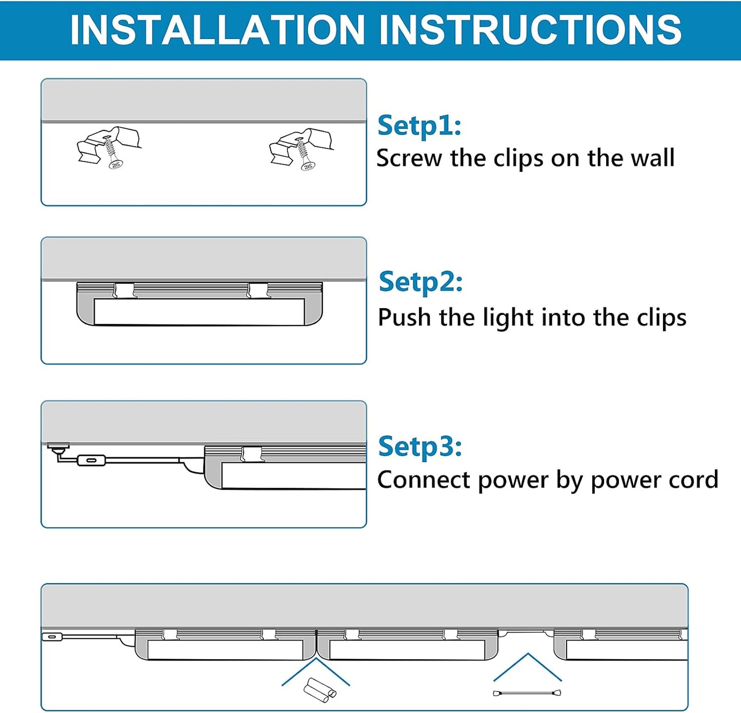 (6-Pack, 8FT LED Shop Light, U Shape Integrated T8 LED Tube Light,18800LM, 144W, 6000K Cold Light, 8 Foot Linkable Shop Lights W/Built-in ON/Off Switch for Warehouse, Workshop