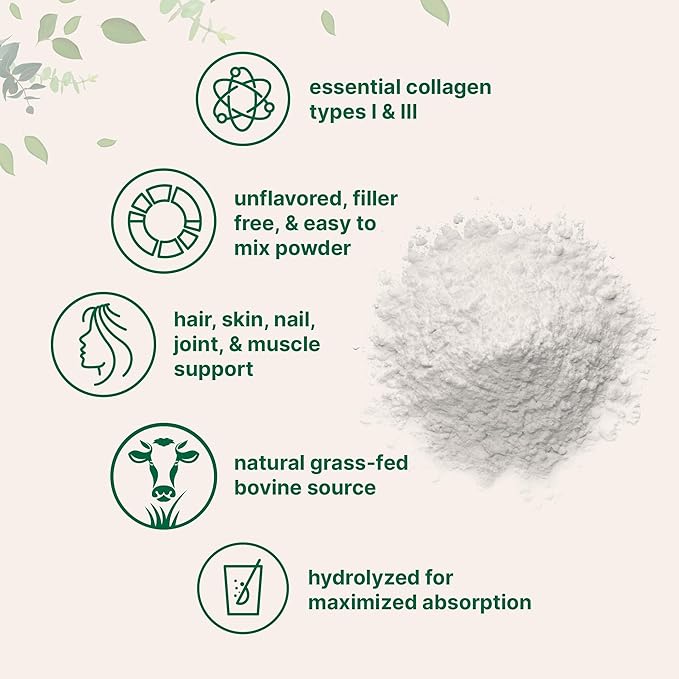 Micro Ingredients Bovine Collagen Peptides Powder, 1lb | Type I & III + Natural Protein | Grass-Fed Bovine Source | Unflavored | Supports Skin, Joint & Bone Health | Paleo, Non-GMO