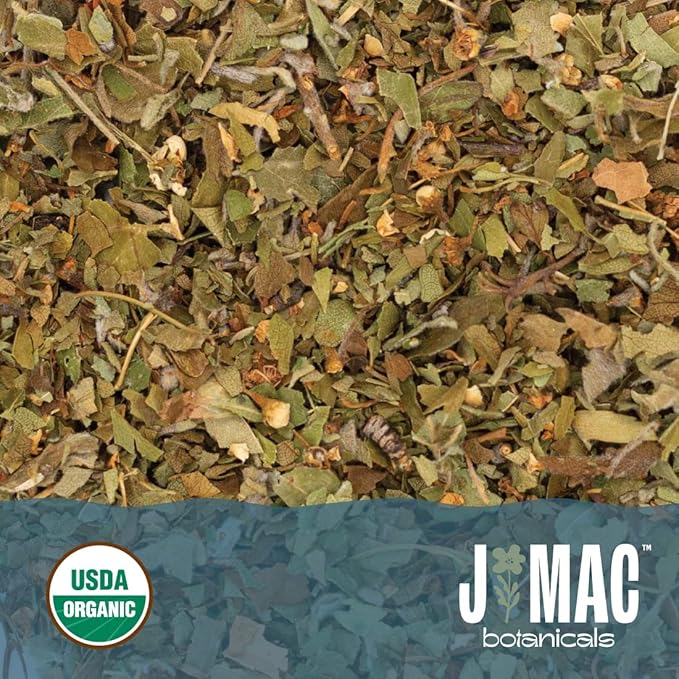 J MAC BOTANICALS Organic Hawthorn Leaves and Flower (8 oz) Dried Hawthorne leaf tea