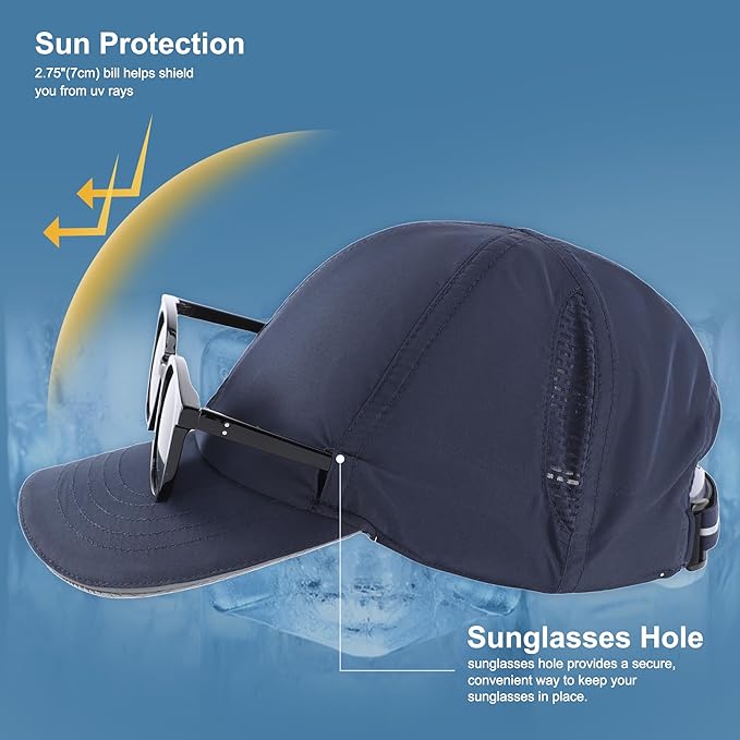 Connectyle Mens Womens Quick Dry Performance Running Cap Lightweight Reflective Sports Hat UPF 50+ Outdoor Athletic Sun Cap