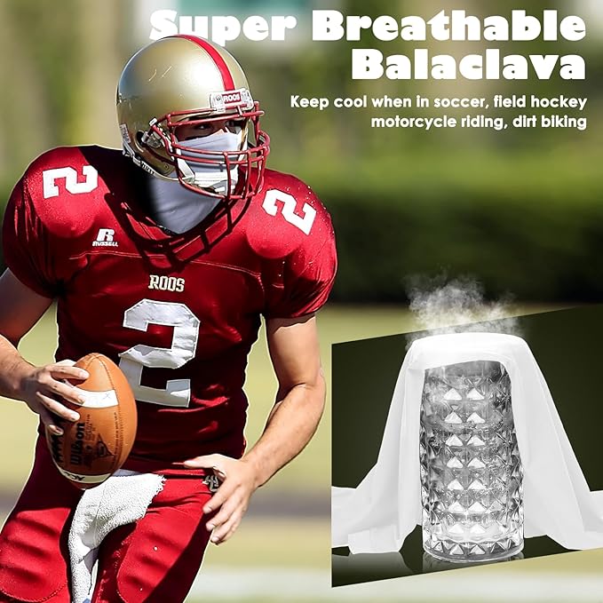 Achiou Balaclava Face Mask, Ski Mask for Men Women Football, Lightweight Sheisty, Ninja Shiesty Sun Hood UV Protector Cycling