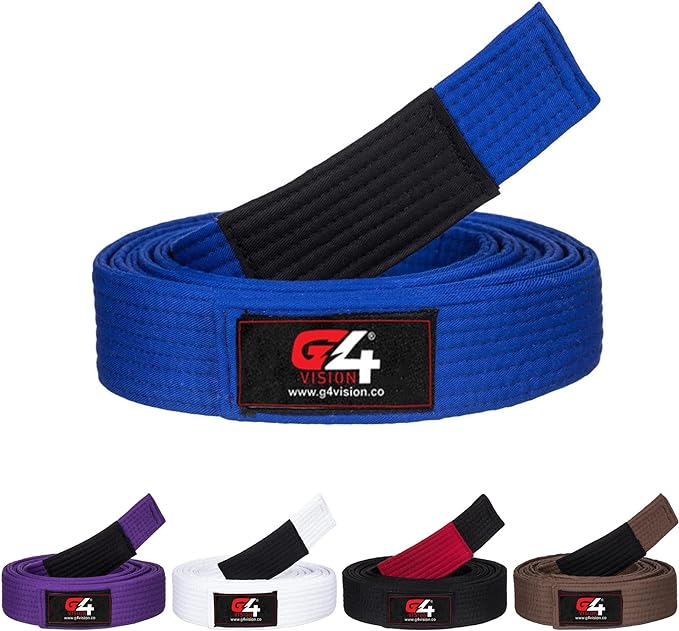 G4 VISION Jiu Jitsu Belt BJJ Belts Brazilian Adult A1 A2 A3 A4 Black Brown Purple Blue White