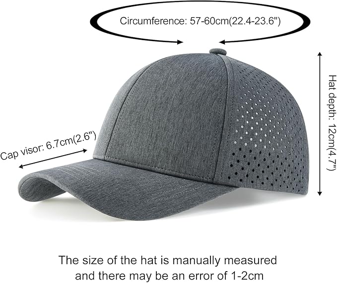 VOBOOM Men Snapback Trucker Hat, Baseball Cap for Breathable Side Laser Cut Holes