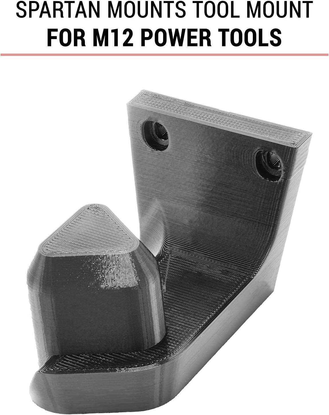 Spartan Mounts Wall Hook for Milwaukee M12 Tools Left - 12 Volt Power Tool Holder, High Strength Low Profile Bracket, Convenient Easy Access Garage Organization