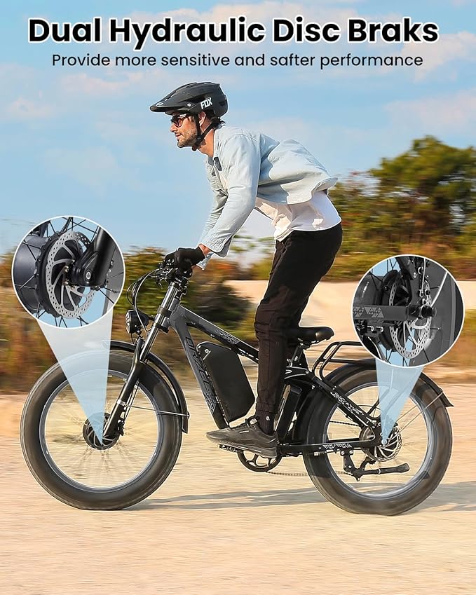 Peak 3000W Dual Motor Ebike for Adults, 48V 25AH Long Range Electric Mountain Bike, 30-34MPH Step-Thru Unlocked Electric Bike