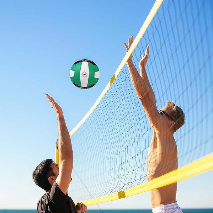 Official Size 5 Volleyball, Soft Indoor Outdoor Volleyball for Game Gym Training Beach Play, 2 Pcs Per Pack with Pump Kit
