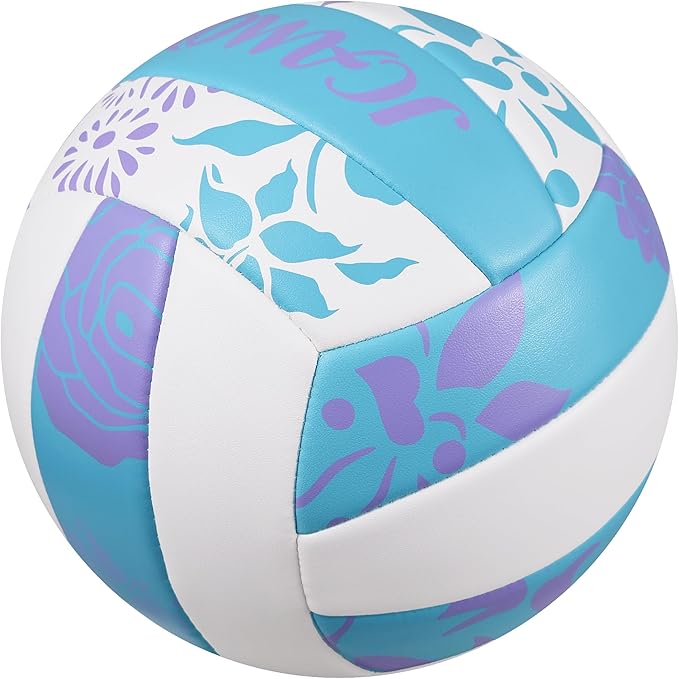Volleyball Size 5 - Premium PU Leather, Ultra-Durable Soft to The Touch for Youth, Adults, Ideal for Indoor, Outdoor, Beach Sports Training(Blue Purple)