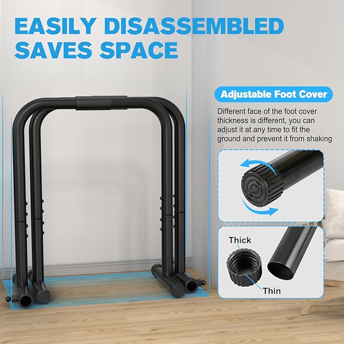 RELIFE REBUILD YOUR LIFE Dip Station Functional Heavy Duty Dip Stands Fitness Workout Dip bar Station Stabilizer Parallette Push Up Stand