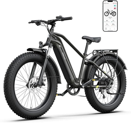 SISIGAD Electric Bike for Adults, 1500w | 50Miles | 32Mph Electric Mountain Bike - 48V 15Ah Removable Built-in Battery, 26" Fat Tire Dirt Ebike - 7Speed Shock Absorber E-MTB UL2849 Tested for Commute