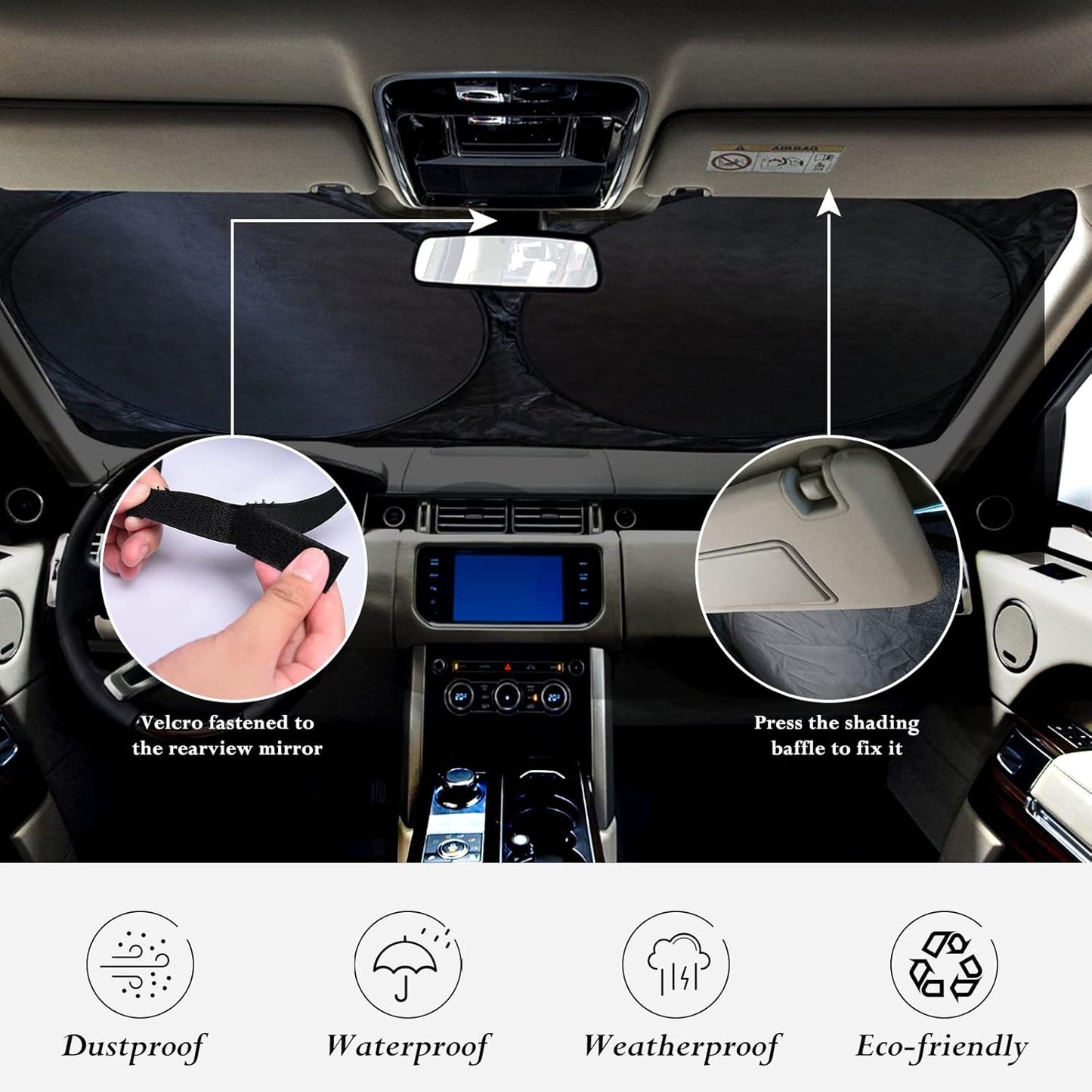 for Ford Transit 2015-2023 2024 2025 2026 Car Windshield Sunshade Sun Shield Custom Fit Transit Wagon XL Cargo,Wagon XLT,Connect Van XL,Front Window Shades Cover Sun Visor Protector Car Accessories