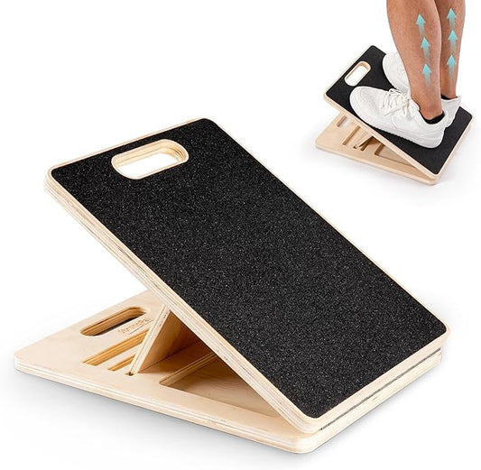 Adjustable Wooden Slant Board, 5 Angles (15°–35°) for Safe Stretching, Squats & Rehab – Anti-Slip top & Base, Durable 10-Layer Wood, Supports up to 400lbs for Home Gym & Recovery use