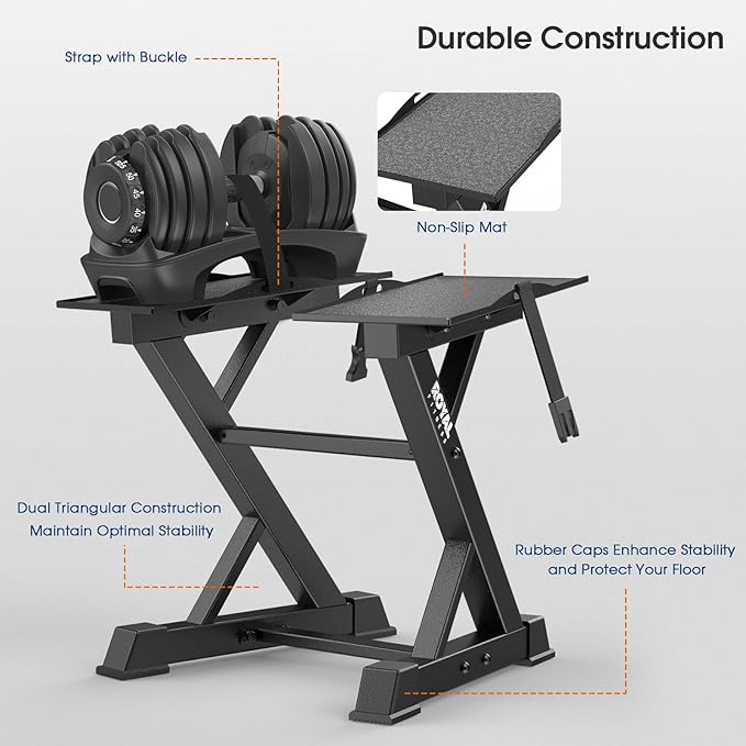 Adjustable Dumbbell Rack Weight Rack Heavy Duty, Home Gym Dumbbell Storage Stand Holder, Black