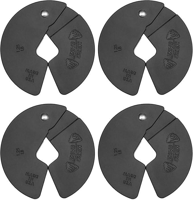 Micro Gainz Dumbbell Fractional 1.25lb Weight Plate, Ideal for Micro Loading, (Choose Color) 4 Piece Fractional Weight Plates, Designed for Dumbbell Training, Made In USA