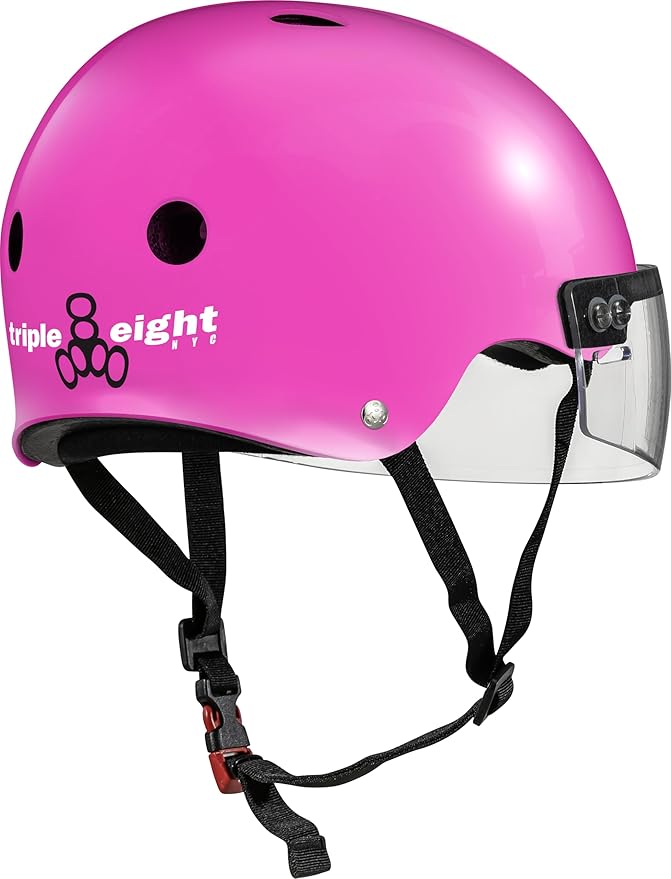 Triple Eight The Certified Sweatsaver Helmet with Visor for Roller Derby, Skateboarding and BMX