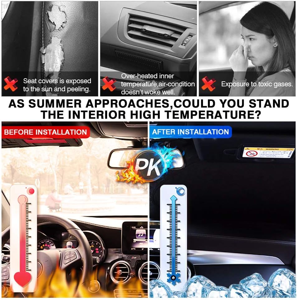 KUST Windshield Sun Shade for Mazda CX-9 2016-2024 2025 CX9 Accessories Sunshade Window Sun Visor Protector Foldable Blocks UV Rays Keep Your Car Cool