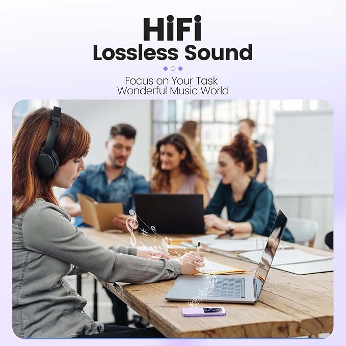 32GB MP3 Player with Bluetooth 5.3, AGPTEK A09X 2.4" Screen Portable Music Player with Speaker Lossless Sound with FM Radio, Voice Recorder, Supports up to 128GB, Purple