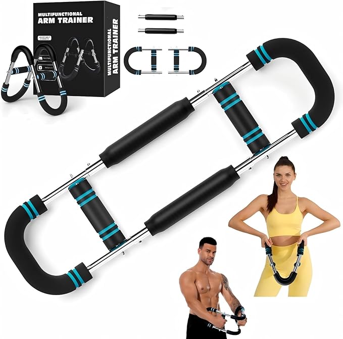 Twister Arm Trainer, 40-100lb Adjustable Chest Workout Equipment Power Twist Arm Trainer, Forearm Strengthener, Portable Spring Resistance for Home Fitness