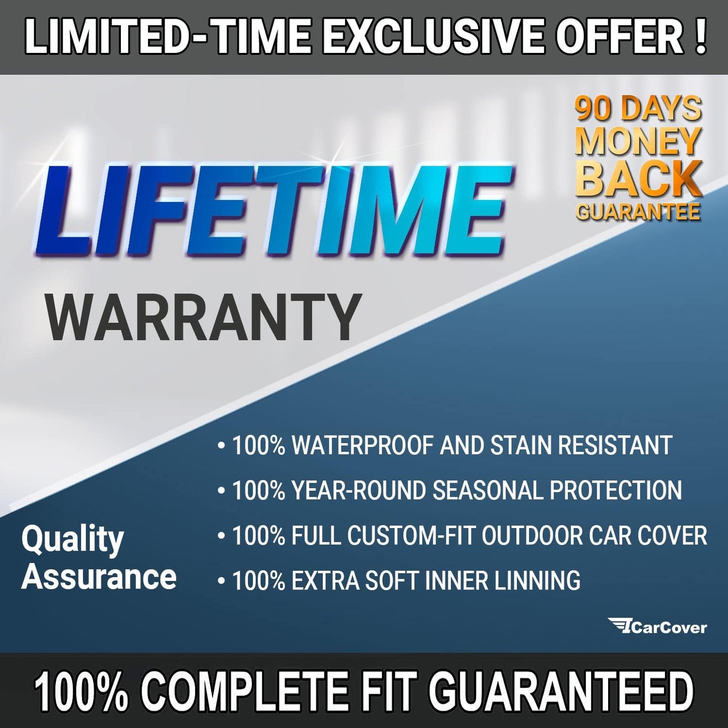 iCarCover Premium Car Cover for 1960-1961 Pontiac Ventura Heavy Duty Waterproof All-Weather Automobiles Custom Fit Indoor Outdoor UV Snow Protection Covers with Straps and Bag