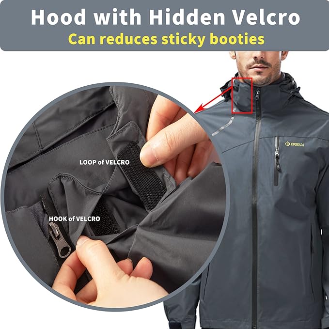 Mens Lightweight Waterproof Jacket Windproof Rain Hooded jackets for Running Hiking Cycling Travel M-7XL