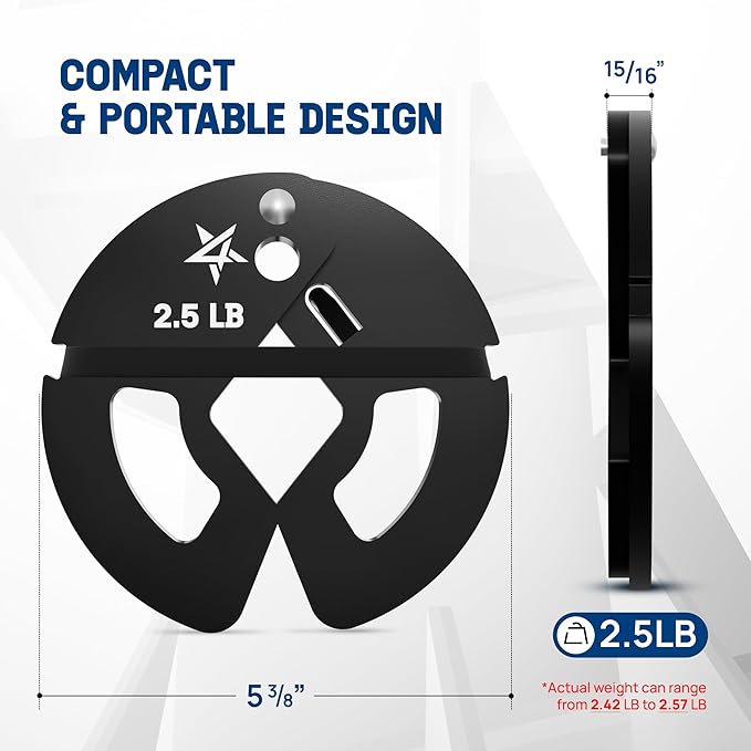 Yes4All Fractional Weight Plates Set, Available In Steel And Rubber, Set of 2/4/6 Plates in 1.25LB, 2.5LB, or 5LB Sizes, Micro Change Plates for Dumbbell and Olympic Barbell Weightlifting