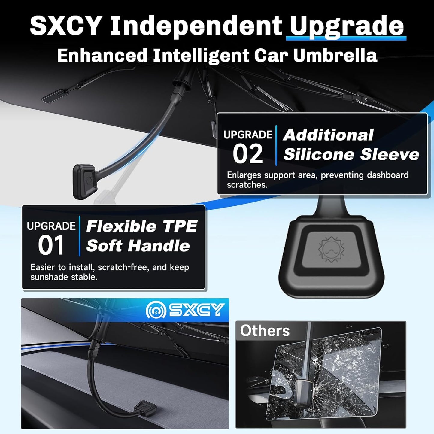 SXCY for 2024 2025 Hyundai Kona Windshield Umbrella Sunshade [Easier Foldable] for 2024 2025 Hyundai Kona Accessories 2025 Kona Sunshade Umbrella 2025 Kona Windshield Umbrella Sun Shade