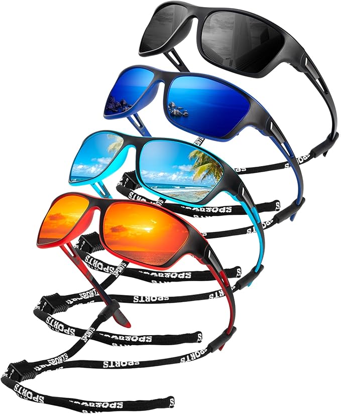 KALIYADI Polarized Sunglasses for Men, Sports Sun Glasses for Driving Cycling Fishing with UV protection