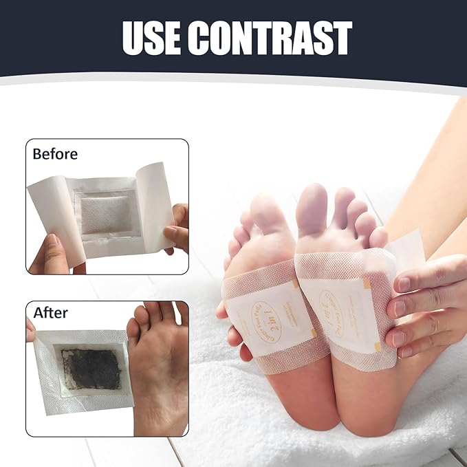 2 in 1 Foot Pads, Tear and Use Ginger Wormwood with Pure Natural Ginger Powder Bamboo Vinegar Wormwood, Bigger Adhesive ''Stay in Place'' All Night, 30 Pads