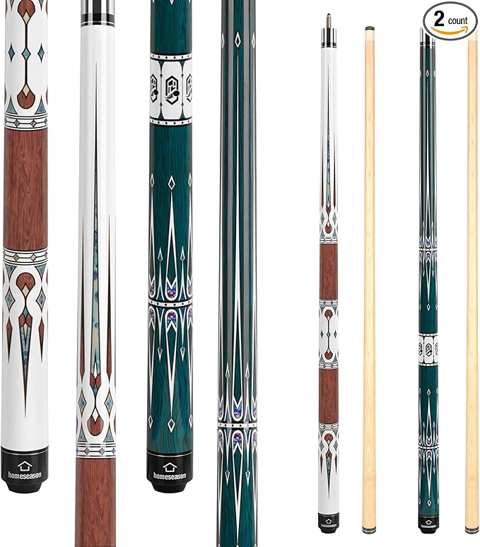 HomeSeason Pool Cue Stick 57" Billiard Cue Sticks Professional Low Deflection Pool Sticks