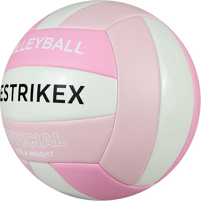 Official Size 5 Glow in The Dark Volleyball, Fluorescent Light Night Volleyball Soft Indoor Outdoor Volleyball Gift Luminous Night Light Ball for Game Gym Training Beach Play with Pump Kit