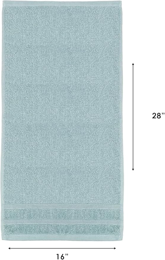 Kaufman - Premium Hand Towels Set for Bathroom, Spa, Gym, and Face Towel 100% Cotton Ring Spun, Ultra Soft Feel and Highly Absorbent Towels (12, Aqua)