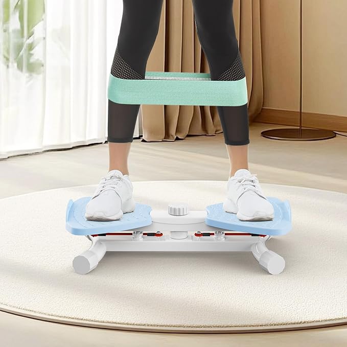 Waist Twister Ab Machine, 300 lbs Capacity Exercise Twist Board with Resistance Bands, Core Trainer Belly Fat Burner, Noiseless Waist Sculptor with Foot Massage
