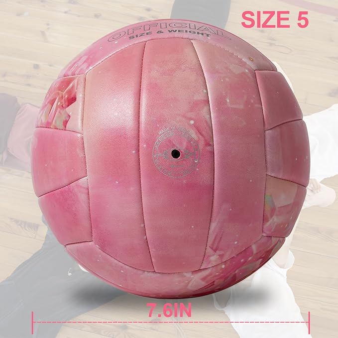 Volleyball Size 5 PU Leather Soft Indoor Outdoor Volleyballs Sports Training Game Play Ball for Beginner, Teenager, Adult, 8.2