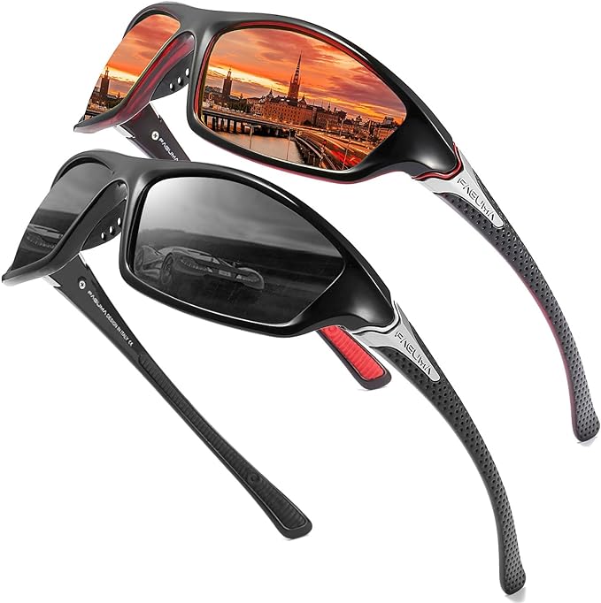 FAGUMA Sports Polarized Sunglasses For Men Cycling Driving Fishing UV400 Protection
