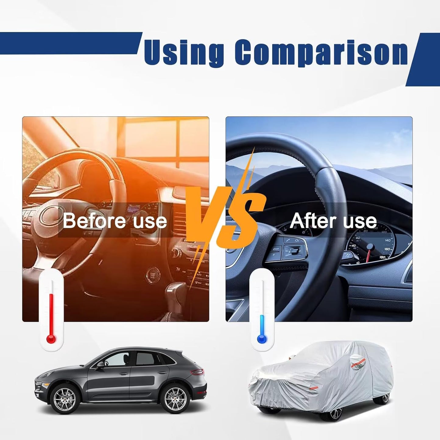 Kayme 6 Layers SUV Car Cover Custom Fit for Nissan Pathfinder (2005-2025) Waterproof All Weather for Automobiles, Outdoor Full Cover Rain Sun UV Protection.Silver