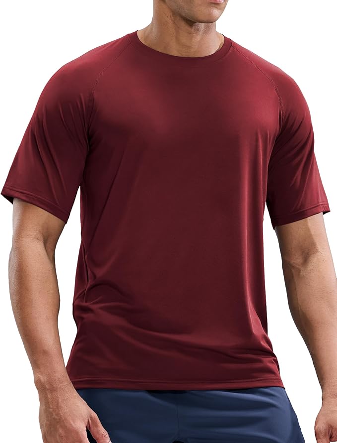 MIER Men's Dry Fit Workout T-Shirts Athletic Running Tee Short Sleeve Crew Neck Gym Tops, Polyester, Moisture Wicking