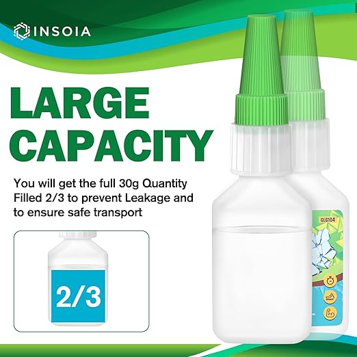 Glass Glue, 30g Clear Super Glue for Glass Repair Quick Fix Glass Adhesive Heavy Duty Strong Crazy Instant Glue for Bonding Glass, Acrylic, Ceramics, Mirrors, DIY Crafts