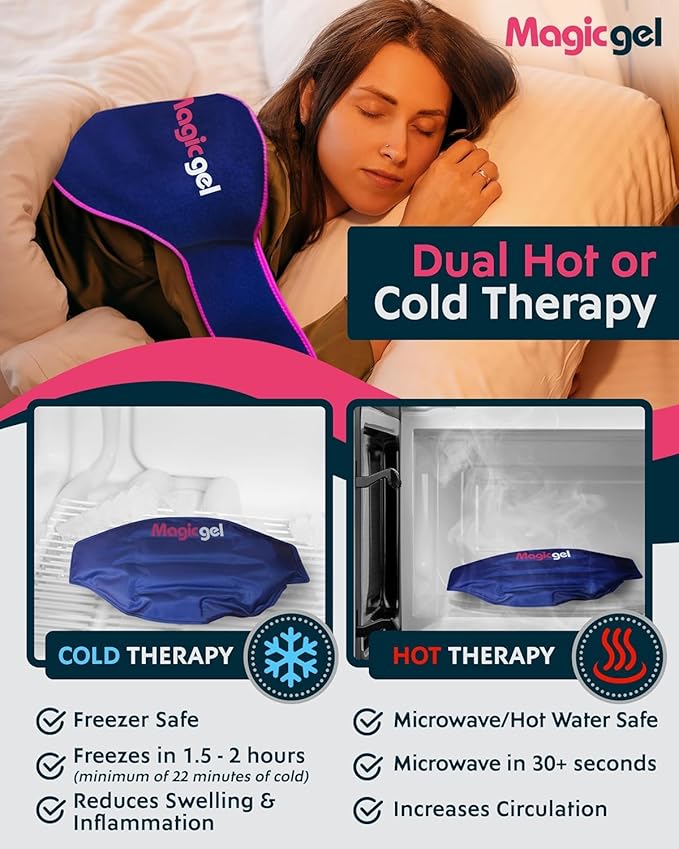 Magic Gel Ice Pack for Back Pain Relief | 1 Pack Reusable Lower Back Wrap for Hot or Cold Therapy | Relief for Lower Lumbar, Sciatic Nerve, Herniated or Degenerative Disc, Coccyx, Tailbone Pain