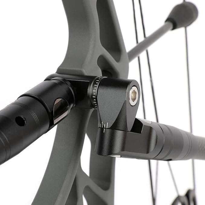 AMEYXGS Archery Bow Stabilizer for Compound Bow, 3K Carbon Fiber 6", 8", 10", 12" 15" Rods, Damping System, Weights Kit, Single Side V-Bar Mount,Quick Disconnect