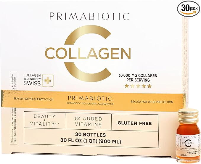 Liquid Collagen - High Collagen Content [10,000 Mg] Per Serving - Hydrolyzed Collagen and 12 Vitamins - Gluten Free- 900 Ml - Pack of 30 Bottles x 30 Ml (1)