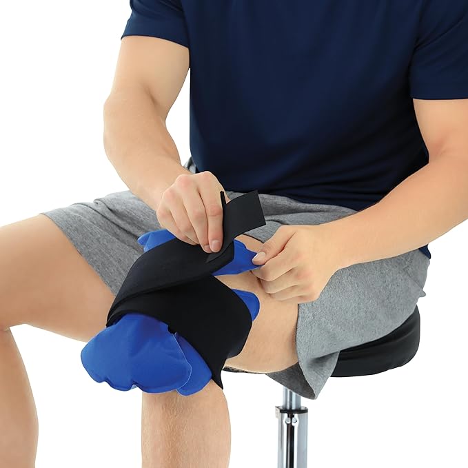 Core Products Clover Pack Frost Free Cold Therapy, Flexible for Knee, Shoulder, Elbow & Ankle with Compression Strap - Made in The USA