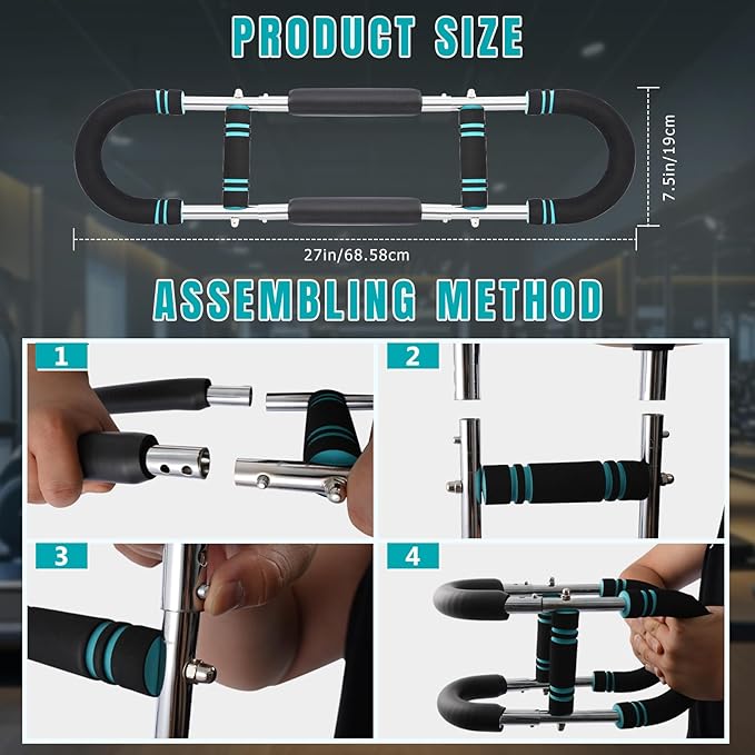 Twister Arm Trainer for Men, Adjustable Chest Shoulder Workout Equipment, Detachable Forearm Exercise Strengthener Fitness Equipment for Home Gym