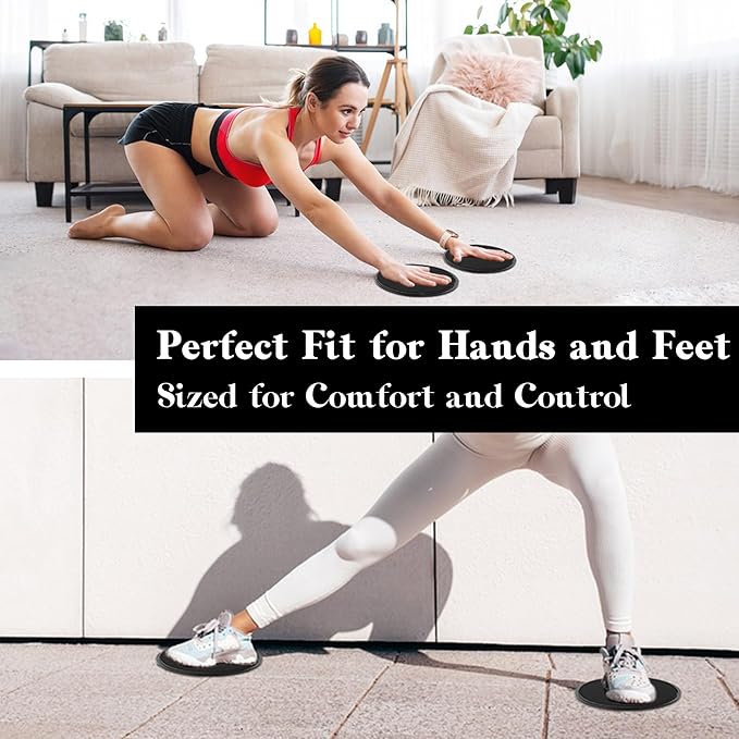 ZILLEEN Exercise Sliders for Working Out Fitness Discs for Pilates Women Men, 2 Pack