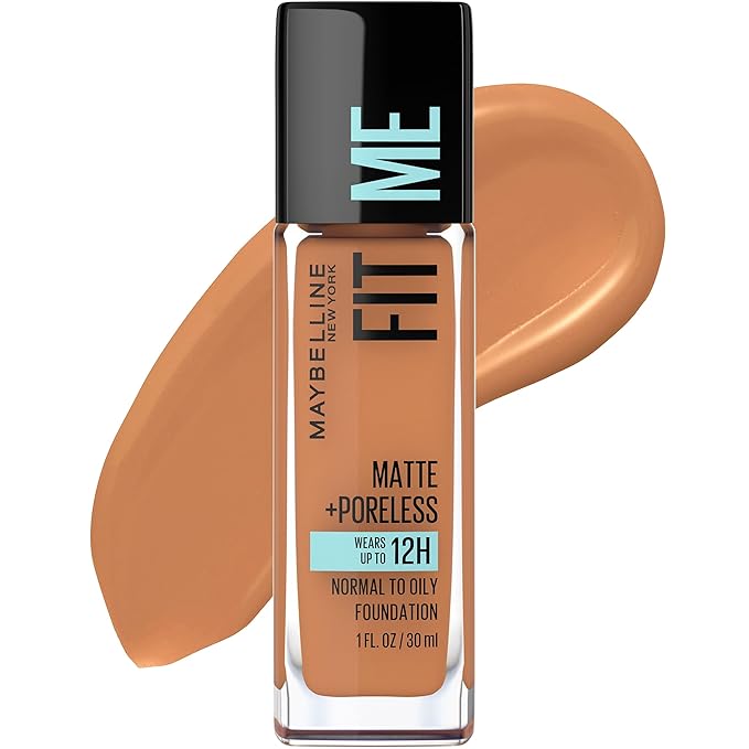 Maybelline Fit Me Matte + Poreless Liquid Oil-Free Foundation Makeup, Classic Tan, 1 Count (Packaging May Vary)
