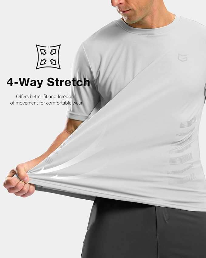 G Gradual Men's Workout Shirts Quick Dry Athletic Running T-Shirts Lightweight Moisture Wicking Short Sleeve Sports Gym Tops