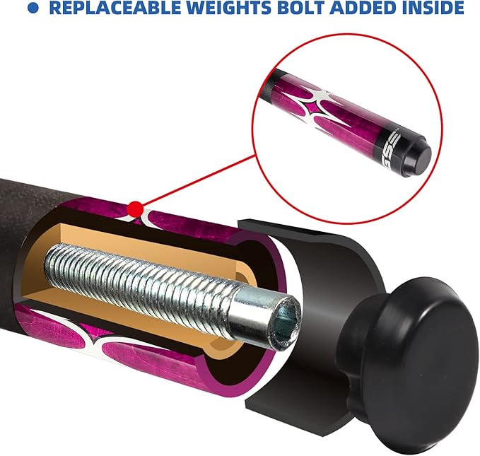 GSE Games & Sports Expert 58" 2-Piece Canadian Maple Hardwood Billiard Pool Cue Sticks for Men/Women, House or Commercial/Bar Use (Several Colors, Weight 18oz, 19oz, 20oz, 21oz Available)