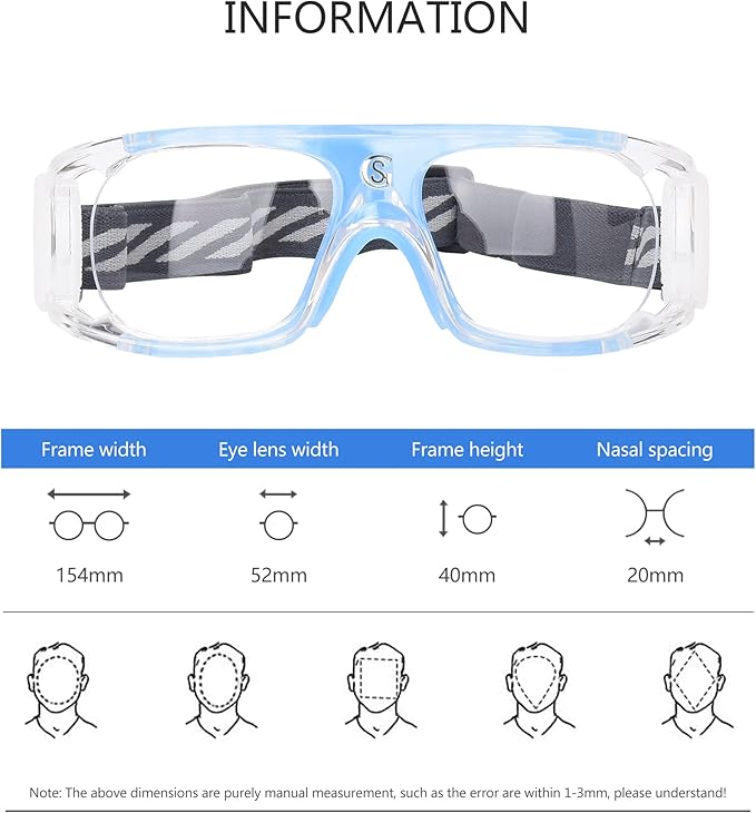 Men Basketball Glasses.Soccer Football Sport Protective Eyewear Safety Goggles,Sports Glasses For Replaceable Lens