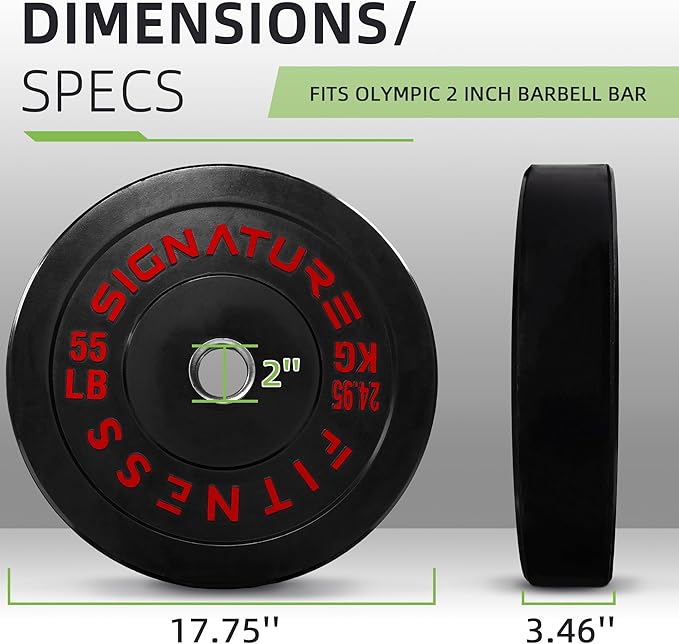 Olympic Bumper Plates Set, 2" Weight Plates for Strength Training & Weightlifting, Paris or Set or Set with Barbell, Multiple Options