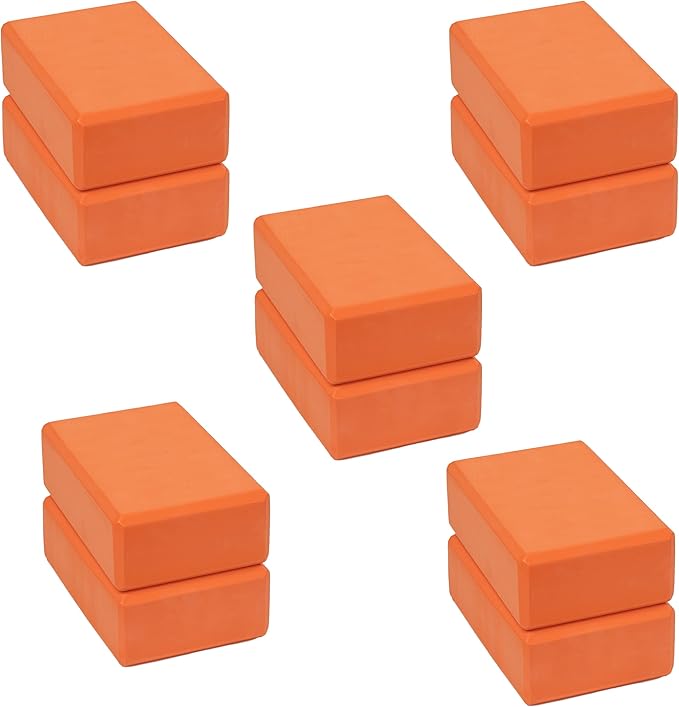 3" Yoga Block, 10 Pack Bulk EVA Foam Yoga Blocks, Firm and Supportive Yoga Brick, Balance Foam for Stretching, Pilates, and Workout, 3" x 6" x 9"