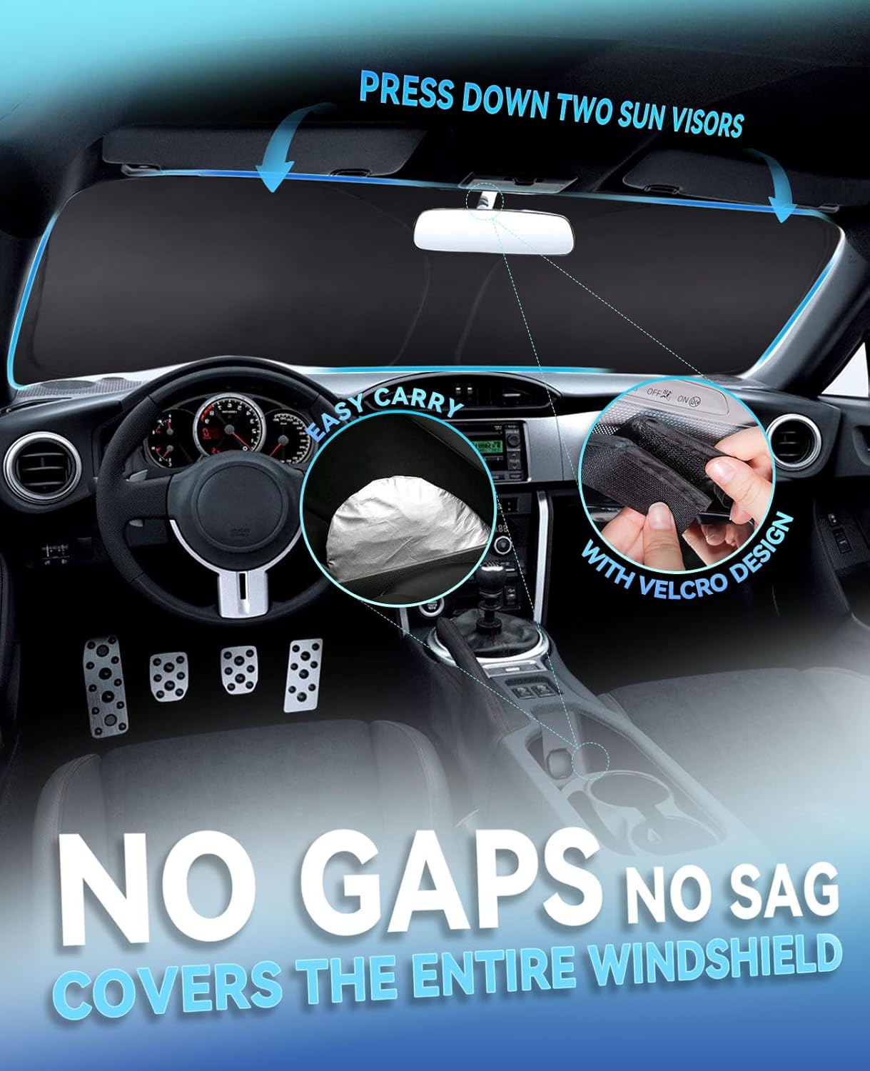 Sun Shade for Pilot Windshield Sunshades Cover for 2016-2023 2024 2025 2026 Honda Pilot Accessories Foldable Front Window Shields 240T Silver Coating Protector Sun Visor Blocks UV Rays Heat